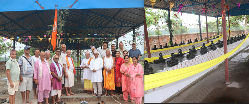 नारायणी दिव्यधाममा १०८ शिवलिङ्गको प्राण प्रतिष्ठा गरि प्रतिस्थापन गरियो