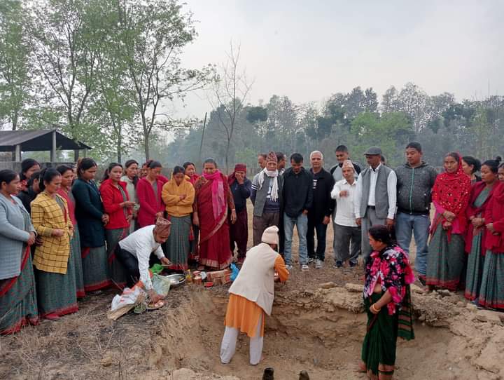 नारायणी दिव्यधाममा शिवालय मन्दिरको शिलान्यास