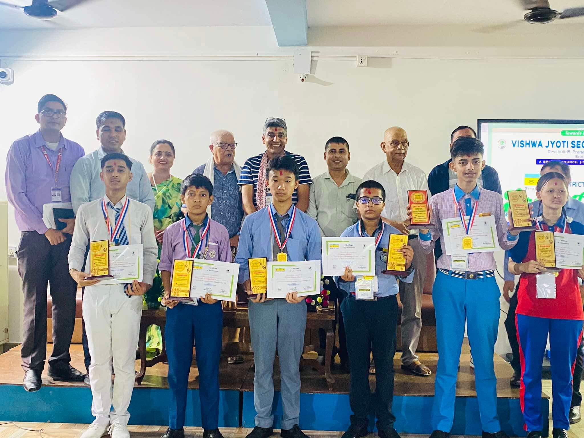 जिल्लास्तरीय स्क्र्याबलमा विश्वज्योतिका प्रनिश प्रथम, उत्कृष्ट ८ जना राष्ट्रिय प्रतियोगिताका लागि छनौट 