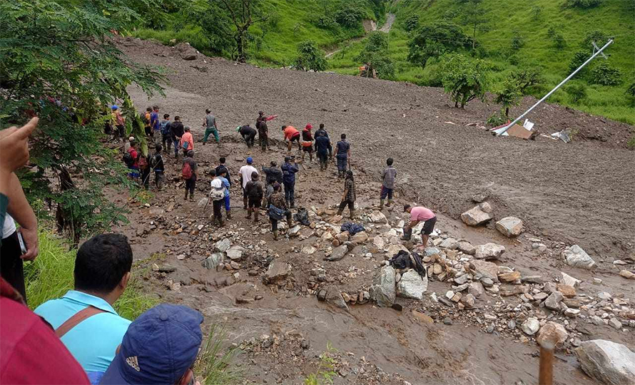 धार्चेको पहिरोमा बेपत्ता युवकको शव ७ दिनपछि भेटियो