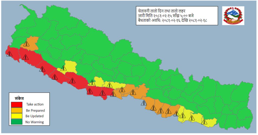 तराईमा अत्यधिक गर्मी, ३ दिनसम्म तातो हावाको लहर चल्ने